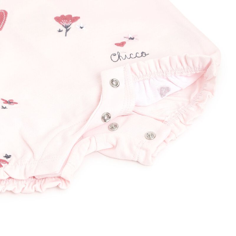 Embroidered Sleeveless Romper Pink image number null